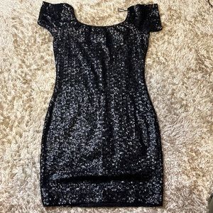 Black sequence dress